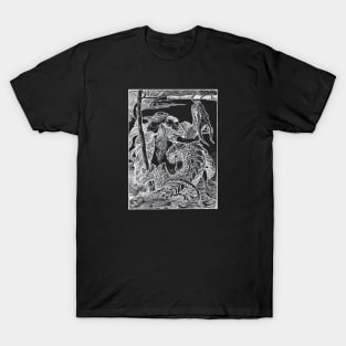 Pre-raphaelite kiss and dragon T-Shirt